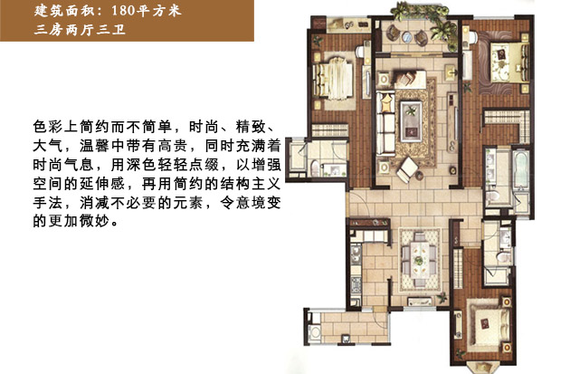 中信君廷180平米软装设计